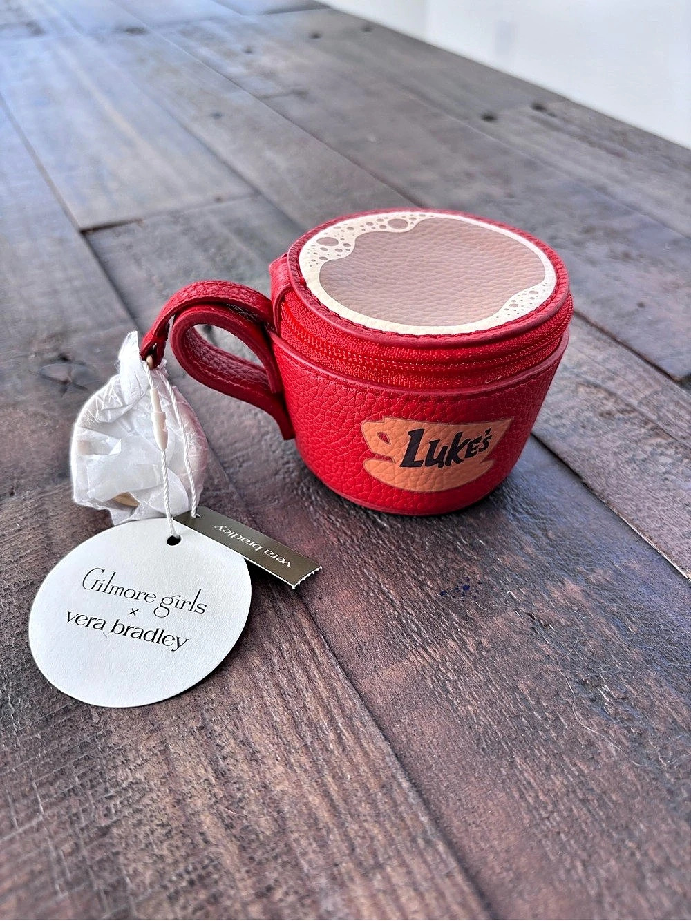 Vera Bradley Gilmore Girls Red Bag Charm Coin Purse NWT Luke’s Diner Coffee Cup